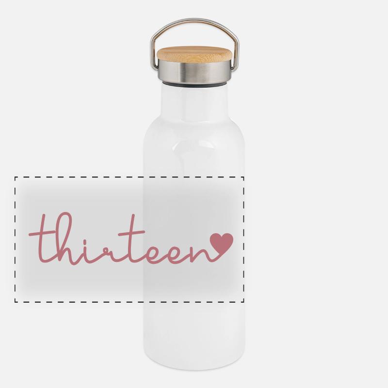 Mignon cadeau d’anniversaire 13 ans 13 ans - treize Gourde isotherme avec bouchon en bambou