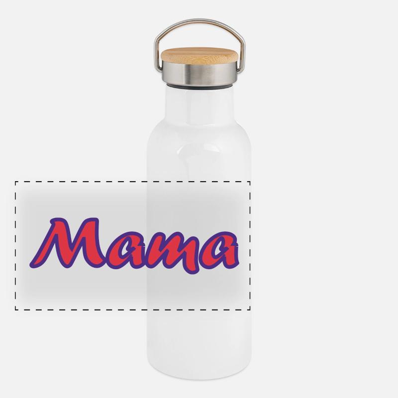 MAMMA. MUTTERTAG. SCHÖNEN MUTTERTAG. MAMA Panorama Thermosflasche mit Bambusdeckel