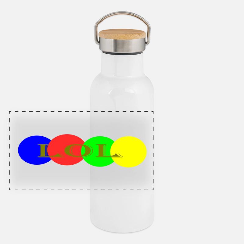 LOL - Panoramic Thermal Bottle with Bamboo Lid - white