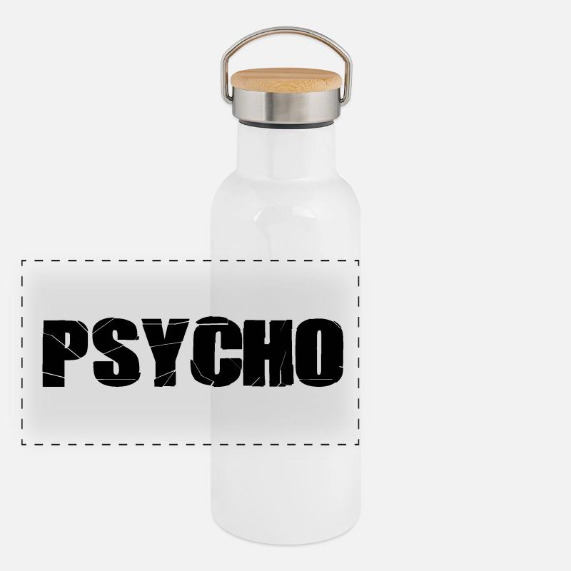 PSYCHO Gourde isotherme avec bouchon en bambou