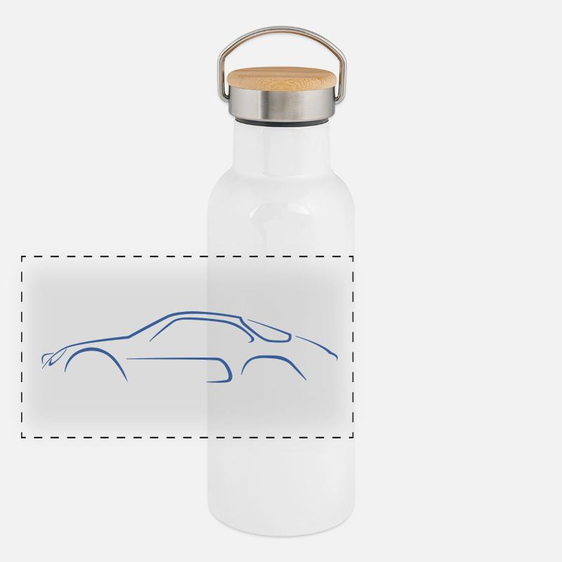 Esquisse Berlinette A110 Gourde isotherme avec bouchon en bambou