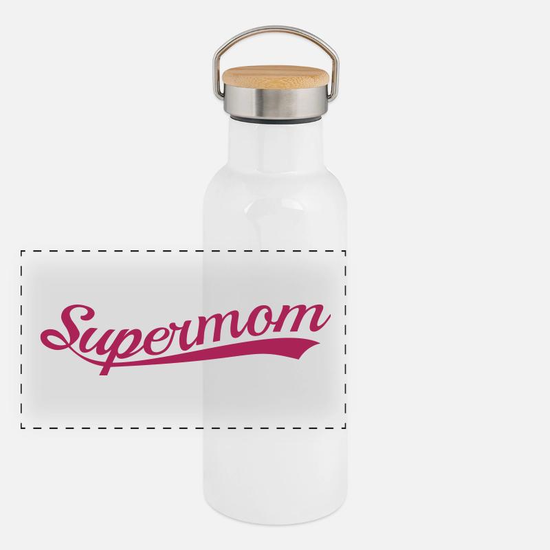 Parce que maman est la meilleure Gourde isotherme avec bouchon en bambou