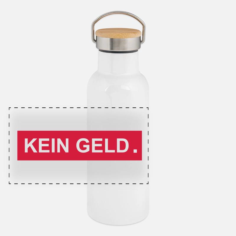 kein geld Panorama Thermosflasche mit Bambusdeckel