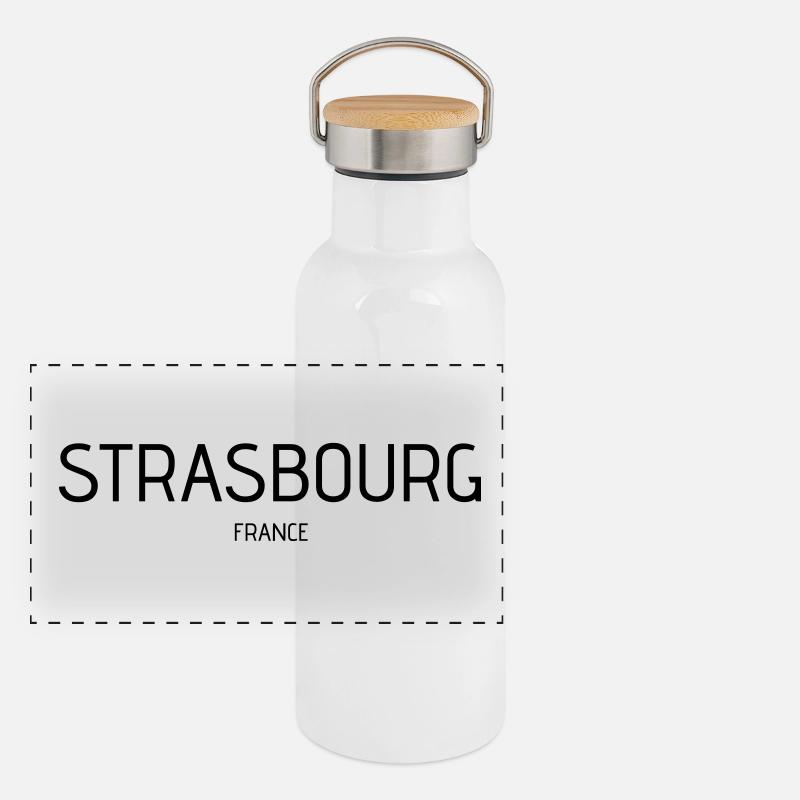 Strasbourg Gourde isotherme avec bouchon en bambou