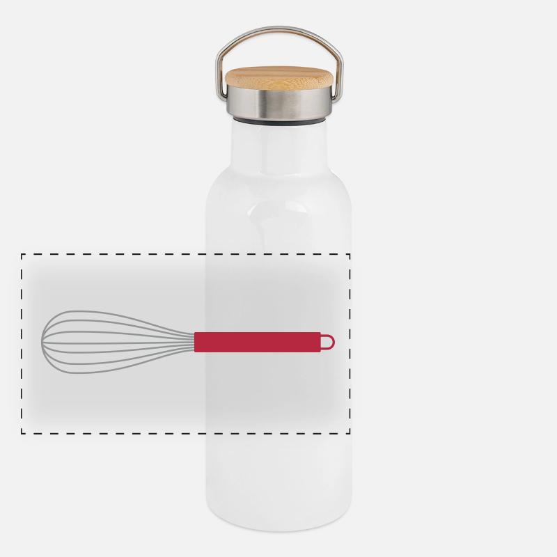 Schneebesen, 2fb Panorama Thermosflasche mit Bambusdeckel