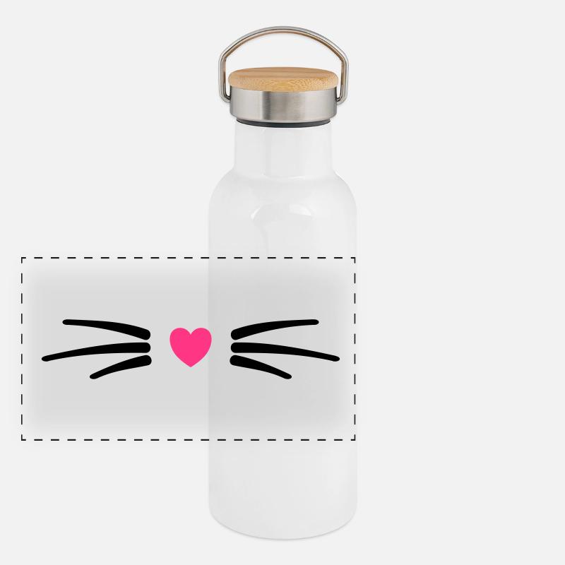 Chats Amour Gourde isotherme avec bouchon en bambou