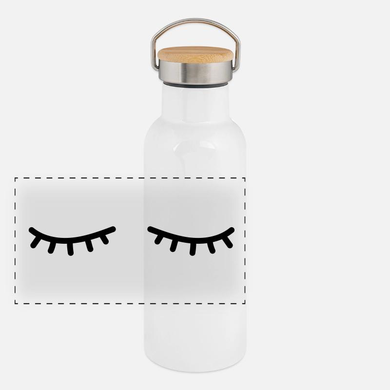 Closed eyes Panoramic Thermal Bottle with Bamboo Lid