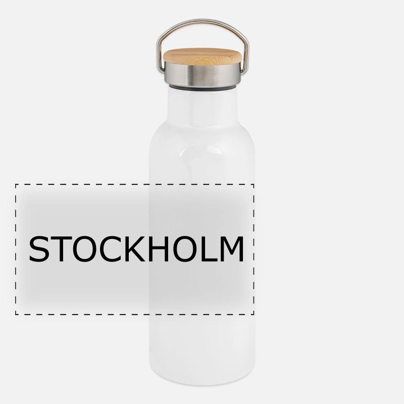 STOCKHOLM Gift - Panoramic Thermal Bottle with Bamboo Lid - white