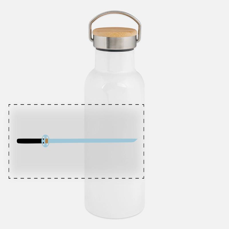 Sword middle age gift idea blade sharp Panoramic Thermal Bottle with Bamboo Lid
