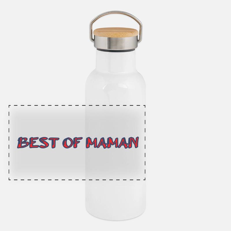 MAMA. MUTTERTAG. SCHÖNEN MUTTERTAG. ICH LIEBE DICH Panorama Thermosflasche mit Bambusdeckel