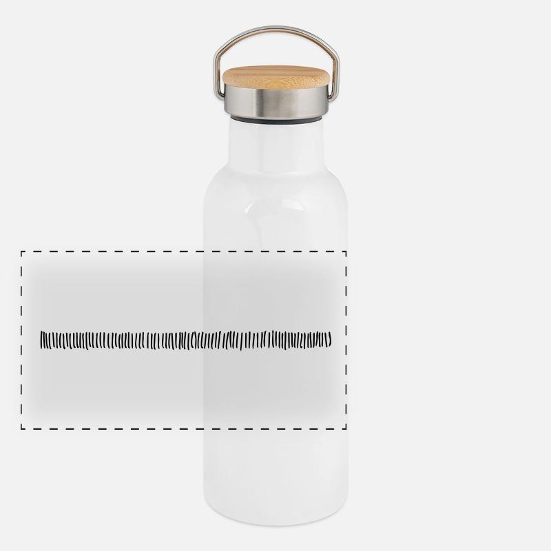 Strich Linie Panorama Thermosflasche mit Bambusdeckel