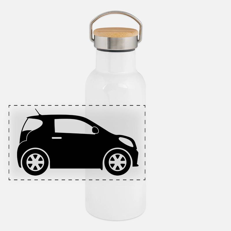 Small Compact Car Panoramic Thermal Bottle with Bamboo Lid
