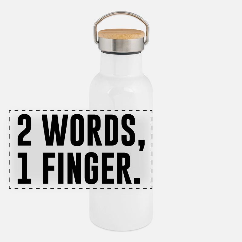 2 mots 1 doigt Gourde isotherme avec bouchon en bambou