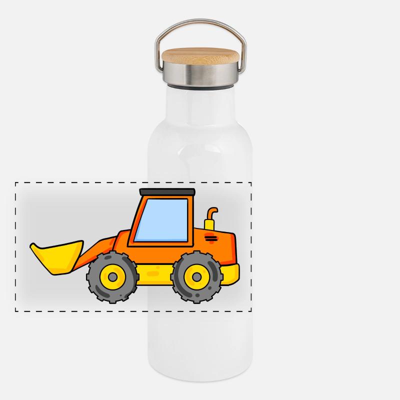 excavator Panoramic Thermal Bottle with Bamboo Lid