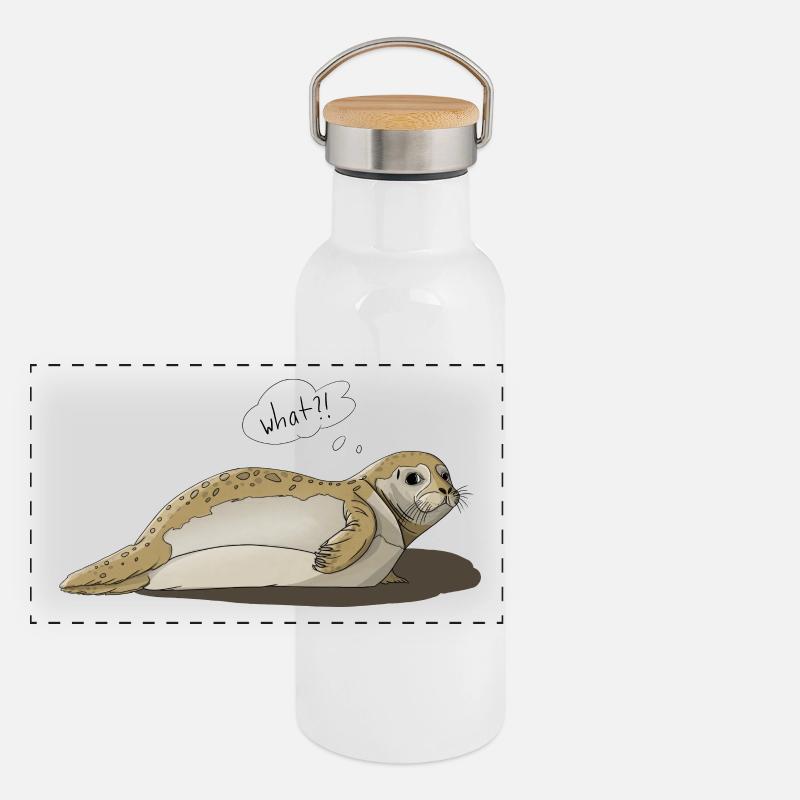 Robbe dit quoi?! Gourde isotherme avec bouchon en bambou