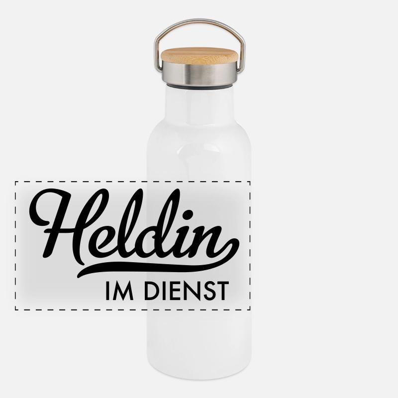 Heldin im Dienst Panorama Thermosflasche mit Bambusdeckel