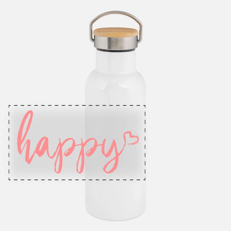 Happy Panoramic Thermal Bottle with Bamboo Lid