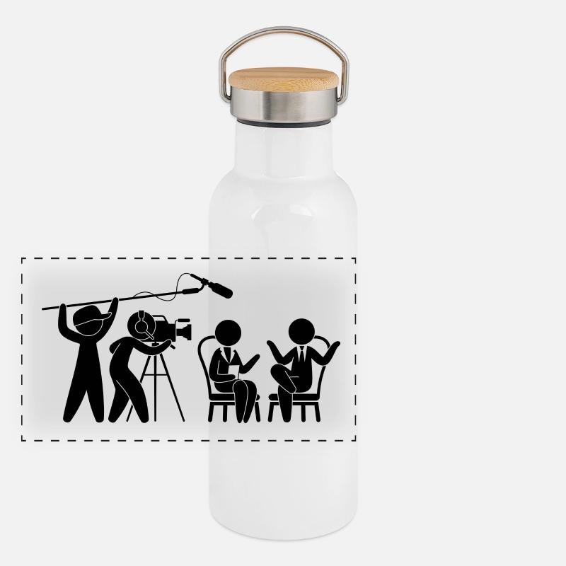 Fernsehen Studio Talkshow Panorama Thermosflasche mit Bambusdeckel