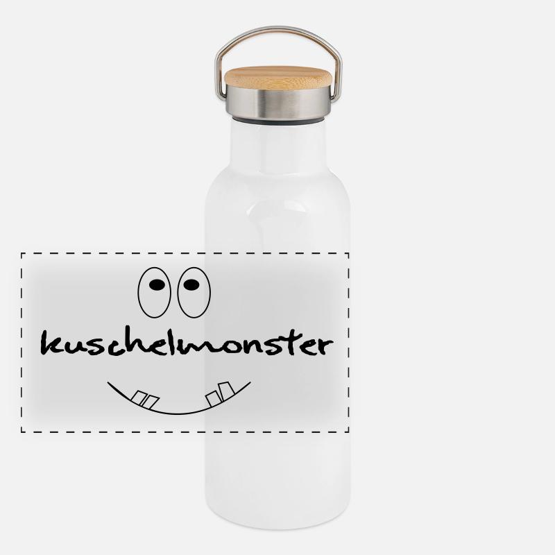 Kuschelmonster Panorama Thermosflasche mit Bambusdeckel
