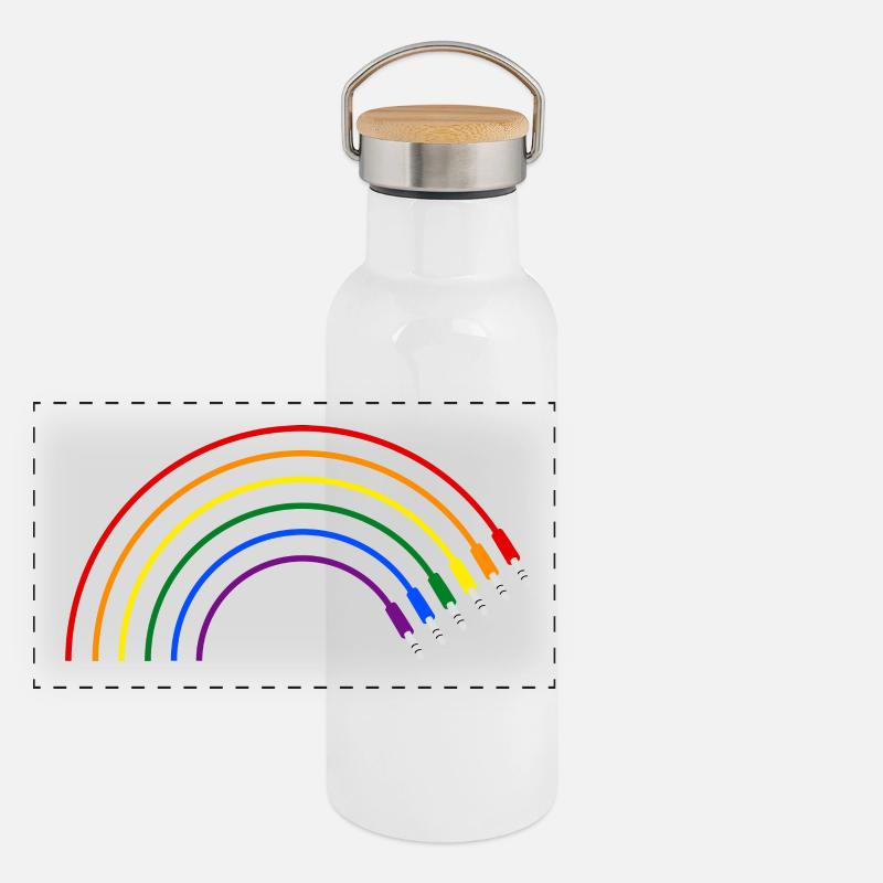RAINBOW Panorama Thermosflasche mit Bambusdeckel