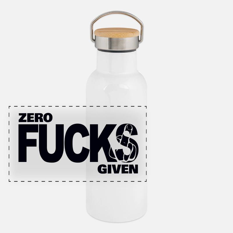 Zero fucks given Panoramic Thermal Bottle with Bamboo Lid