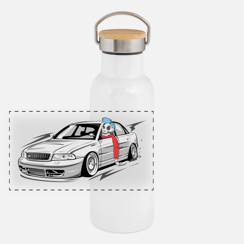 S4 B5 Skulldriver Gourde isotherme avec bouchon en bambou