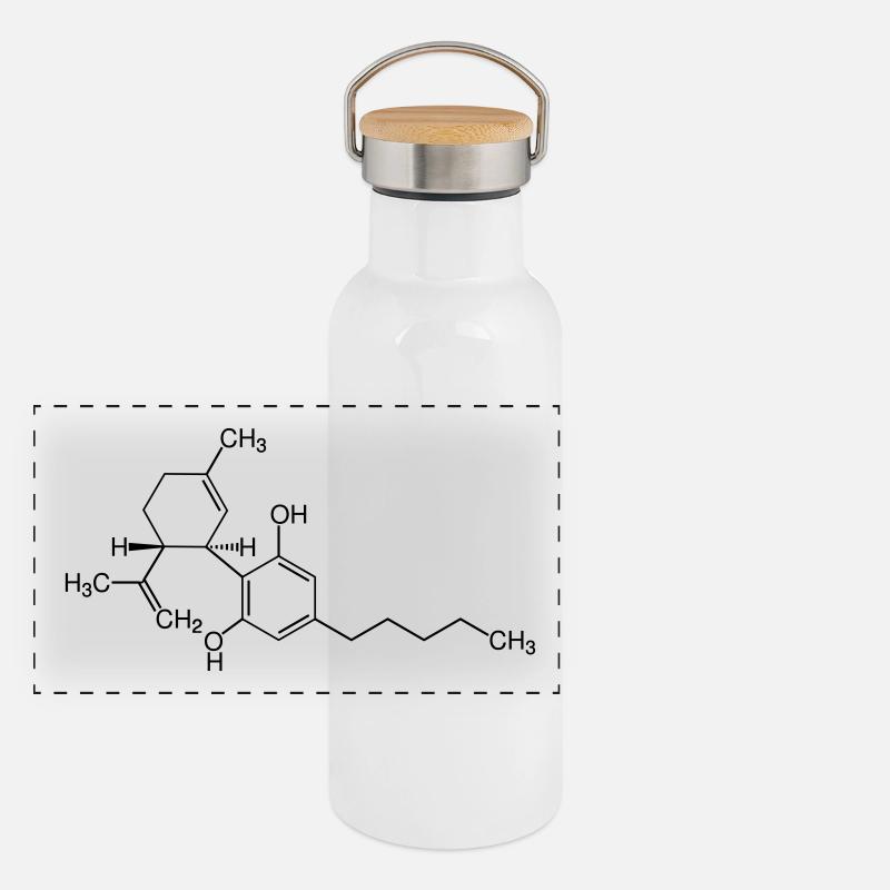 CBD - cannabidiol Gourde isotherme avec bouchon en bambou