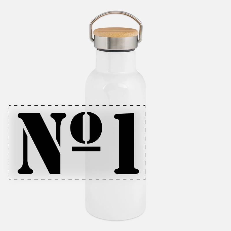 Nummer 1 Panorama Thermosflasche mit Bambusdeckel