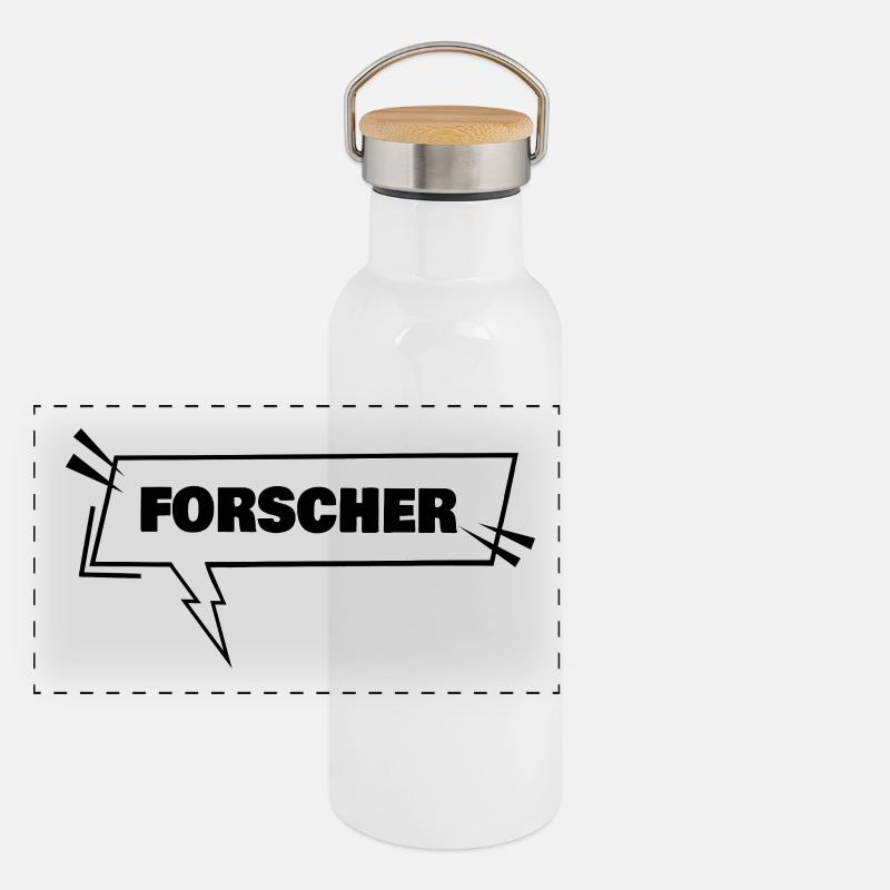 Chercheur Gourde isotherme avec bouchon en bambou