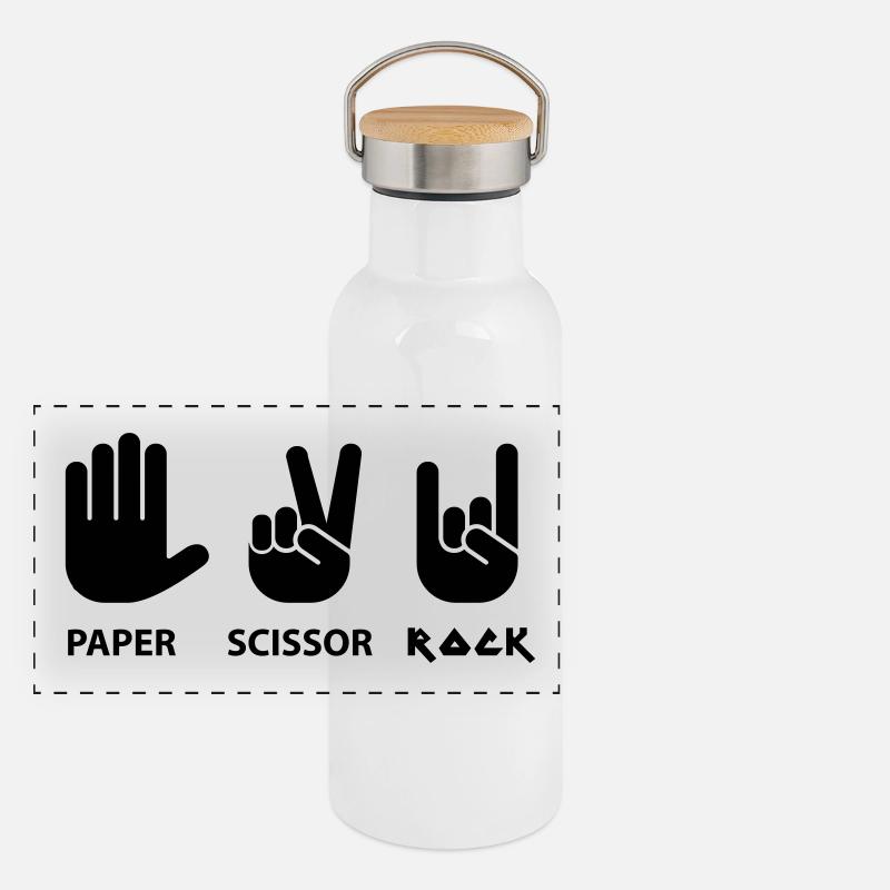 papier ciseaux roche c Gourde isotherme avec bouchon en bambou