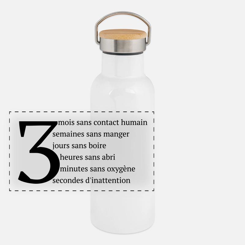 Règle des Trois Gourde isotherme avec bouchon en bambou