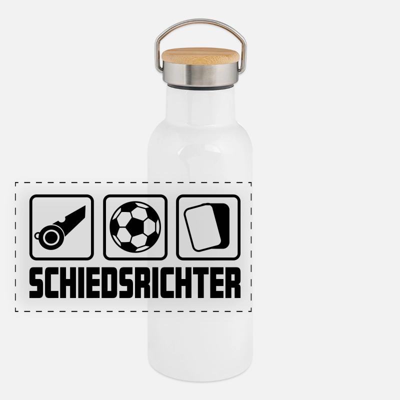 Schiedsrichter Panorama Thermosflasche mit Bambusdeckel