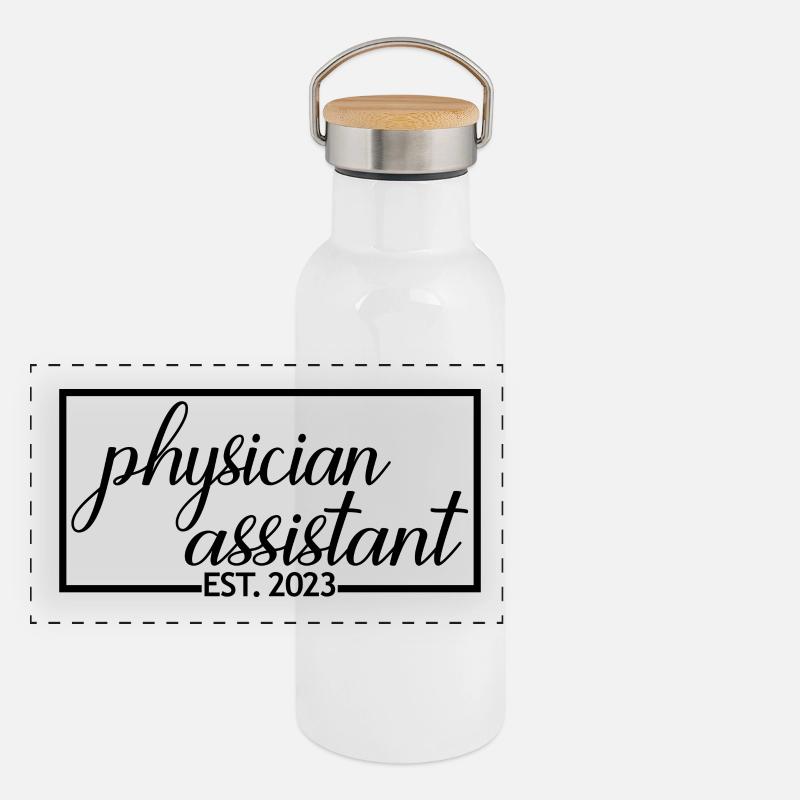 Physician Assistant Est. 2023 Abschlussgeschenk Panorama Thermosflasche mit Bambusdeckel
