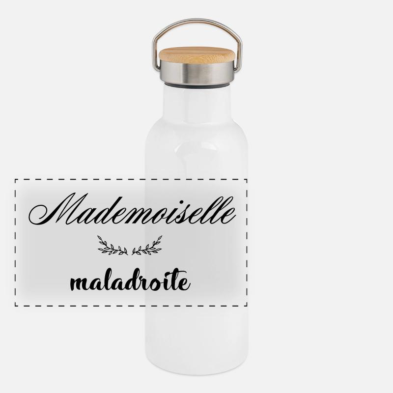 MADEMOISELLE MALADROITE Gourde isotherme avec bouchon en bambou