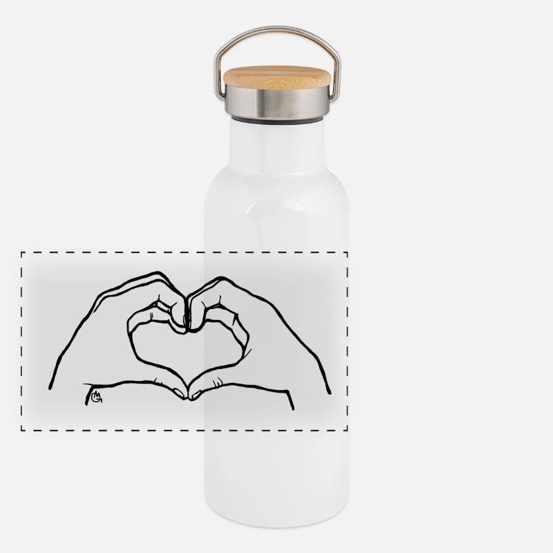 Le geste de l'amour Gourde isotherme avec bouchon en bambou