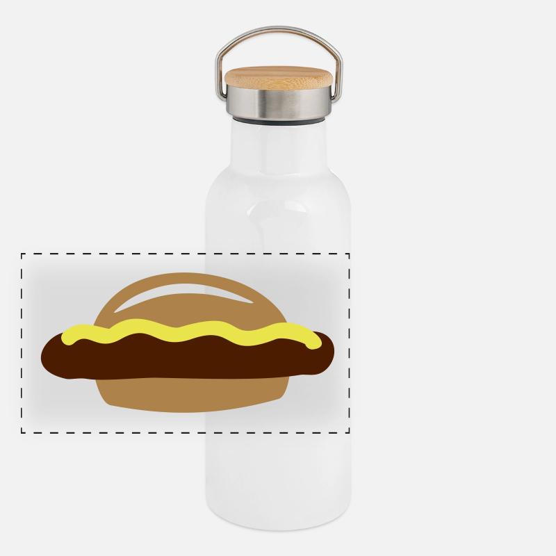 Bratwurst with buns and mustard gift Panoramic Thermal Bottle with Bamboo Lid