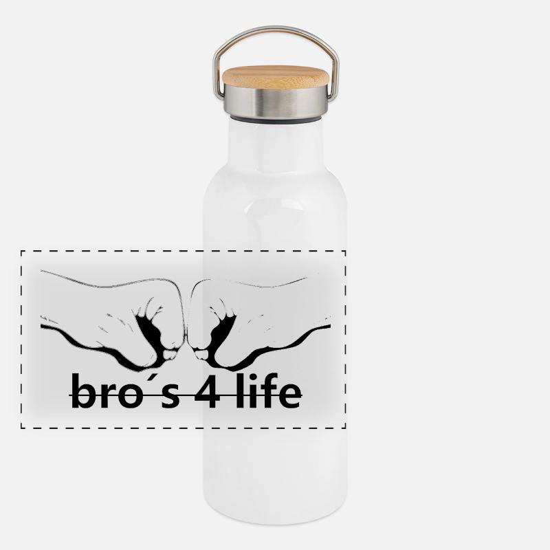 Bros Panorama Thermosflasche mit Bambusdeckel