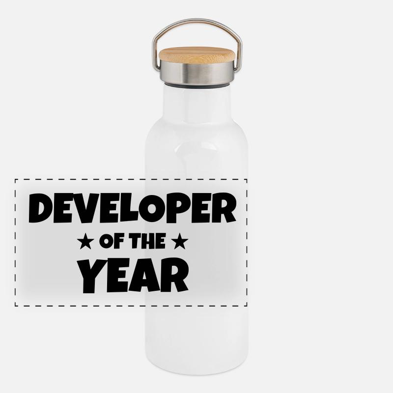 Entwickler / Informatiker / Programmierer / Panorama Thermosflasche mit Bambusdeckel