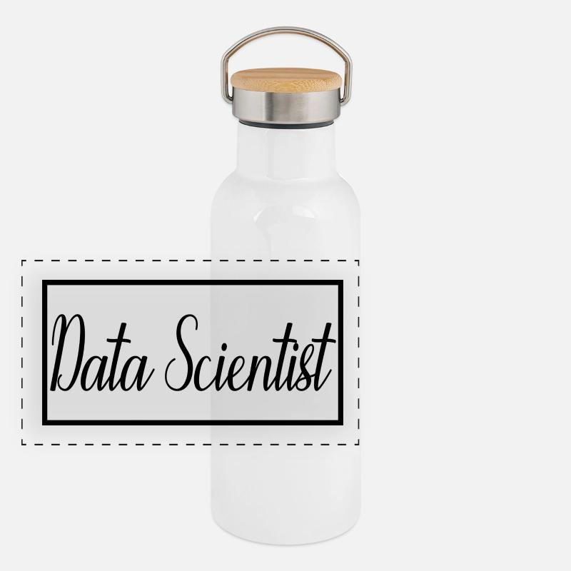 Data Scientist Stolzer diplomierter Data Scientist Panorama Thermosflasche mit Bambusdeckel