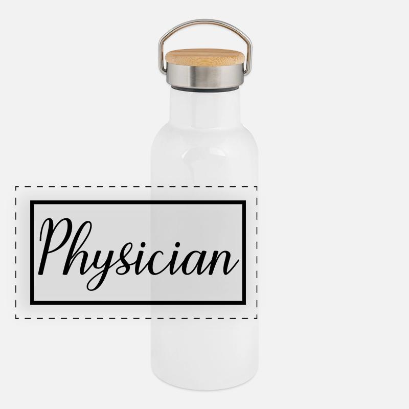 Arzt stolzer promovierter Medizinstudent Panorama Thermosflasche mit Bambusdeckel
