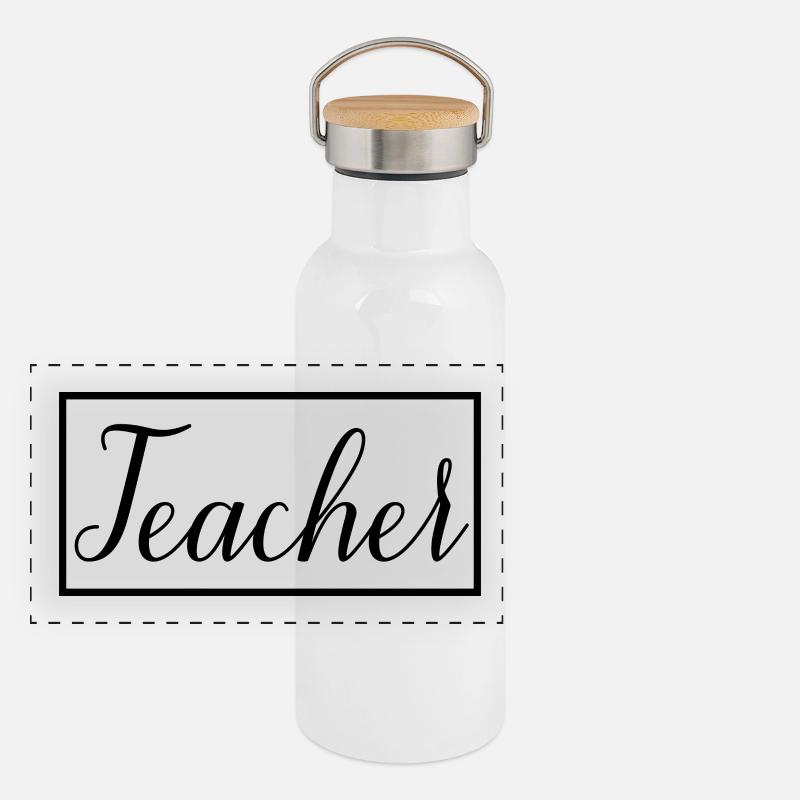 Lehrer Stolz Absolvent Ausbildung Lehrer Geschenk Panorama Thermosflasche mit Bambusdeckel