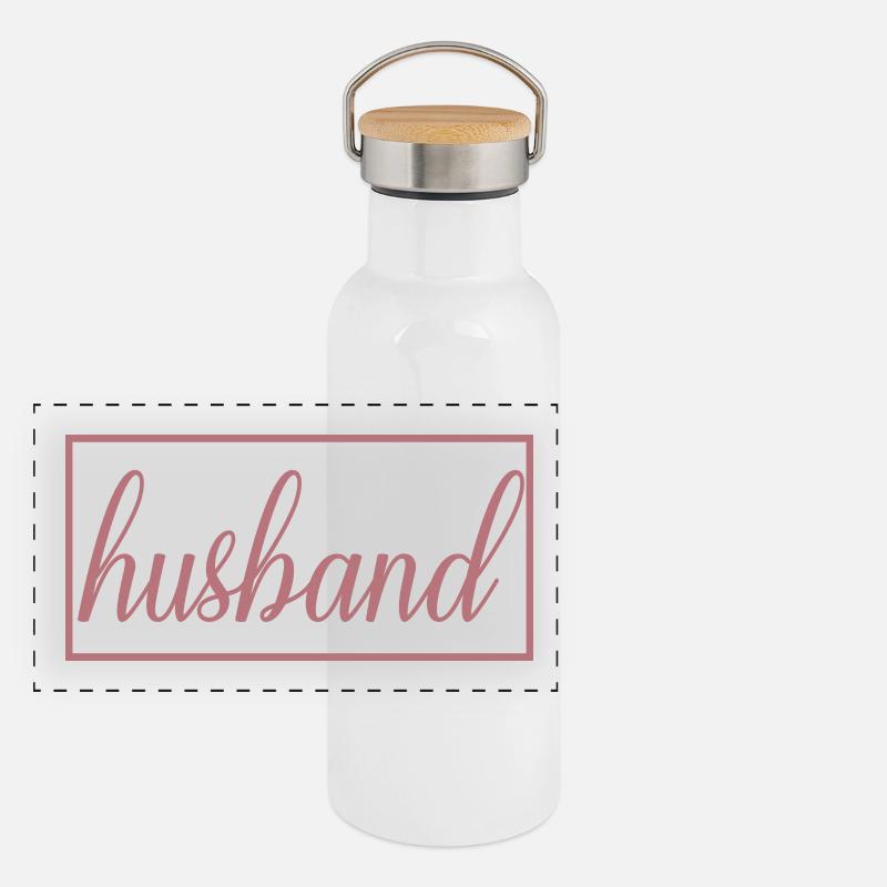 Husband Matching Engagement Wedding Honeymoon Panoramic Thermal Bottle with Bamboo Lid