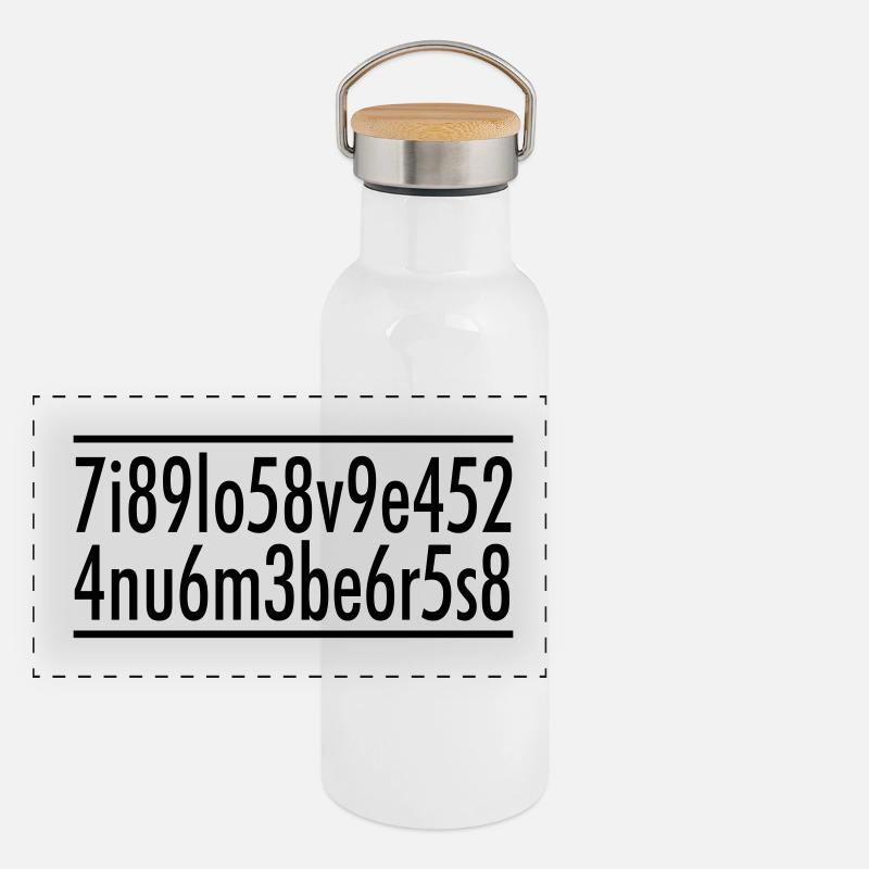 I love numbers Gourde isotherme avec bouchon en bambou