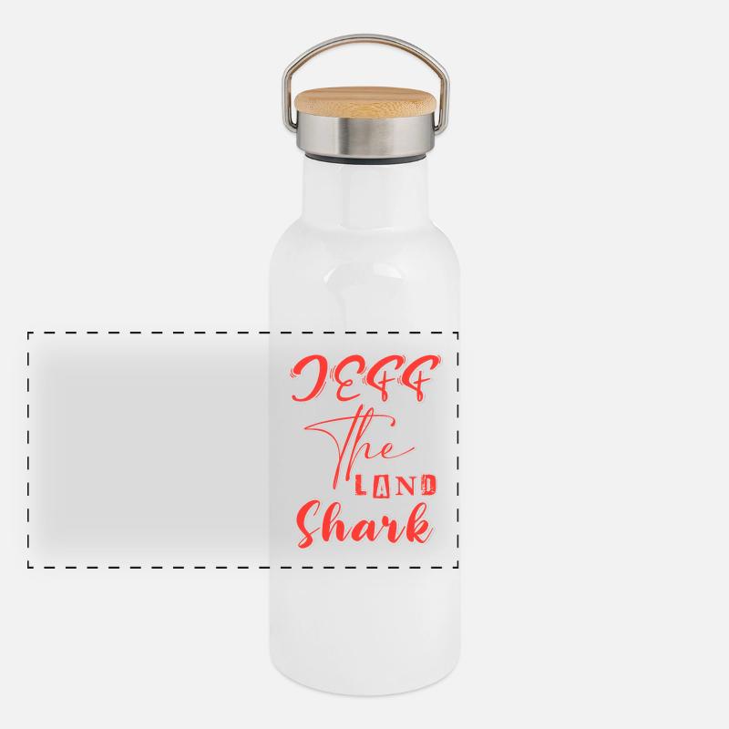 Jeff The Land Shark Red Version Panoramic Thermal Bottle with Bamboo Lid