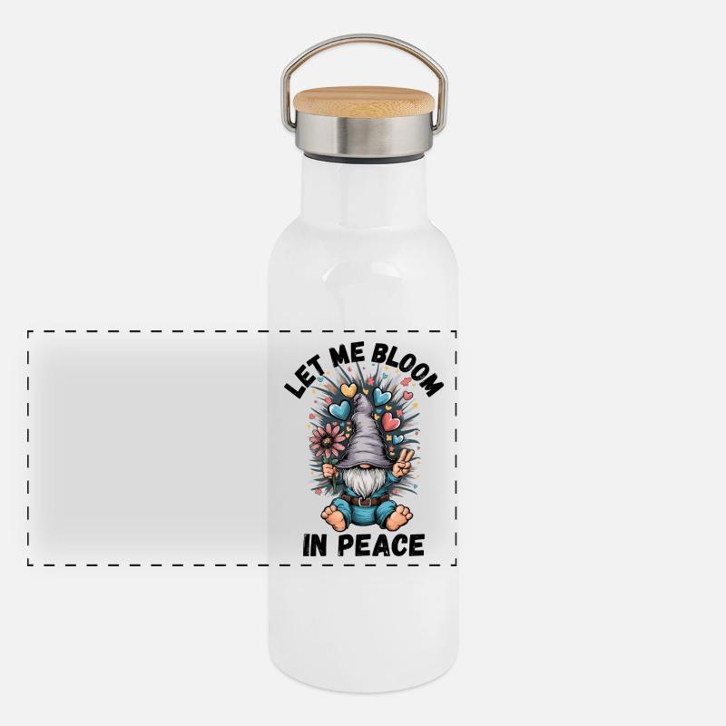 Lass mich in Ruhe erblühen Panorama Thermosflasche mit Bambusdeckel