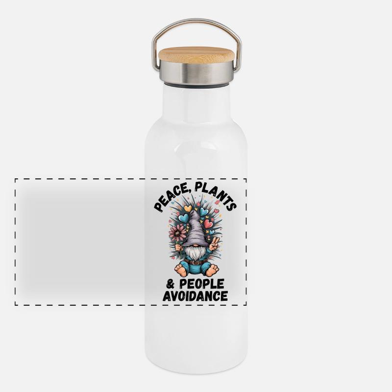 Peace, Plants and People Avoidance Panoramic Thermal Bottle with Bamboo Lid