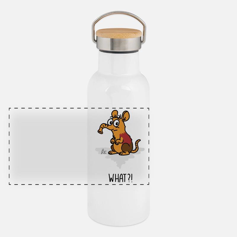 What?! - confused red-shouldered trunk dog Panoramic Thermal Bottle with Bamboo Lid