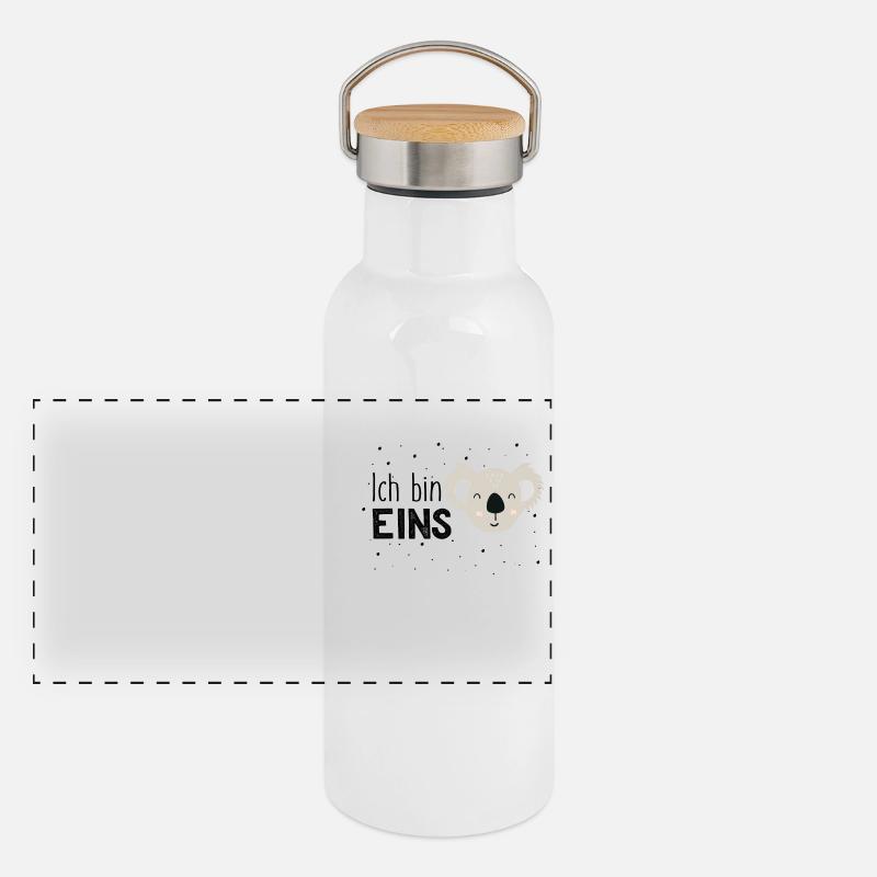 1. Geburtstag, eins, erster, Koala, Birthday Panorama Thermosflasche mit Bambusdeckel