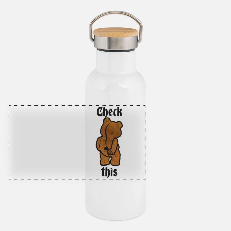 Funny Bear Panoramic Thermal Bottle with Bamboo Lid