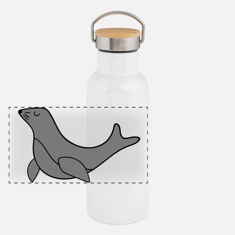 Sea Lion Panoramic Thermal Bottle with Bamboo Lid